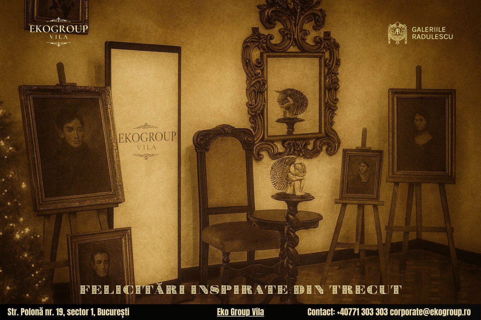 Urări de Crăciun în atmosfera fermecătoare a perioadei interbelice, integrate în conceptul Crăciunul anilor ’30 găzduit de Eko Group Vila